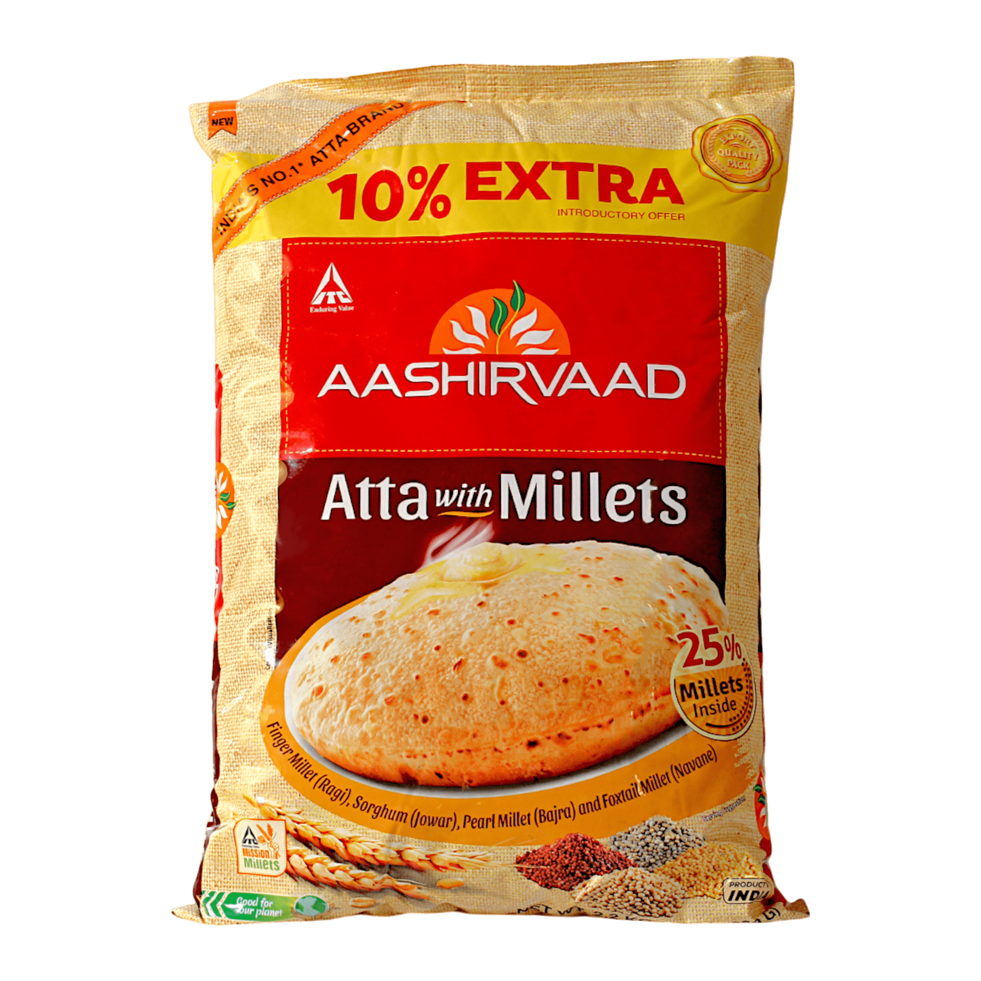 Aashirvaad - (BBD 01/04/2025) 2kg Atta with Millets (10% Extra)