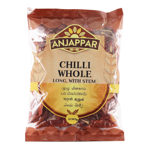 Anjappar - 100g Whole Dried Chili (with stem)