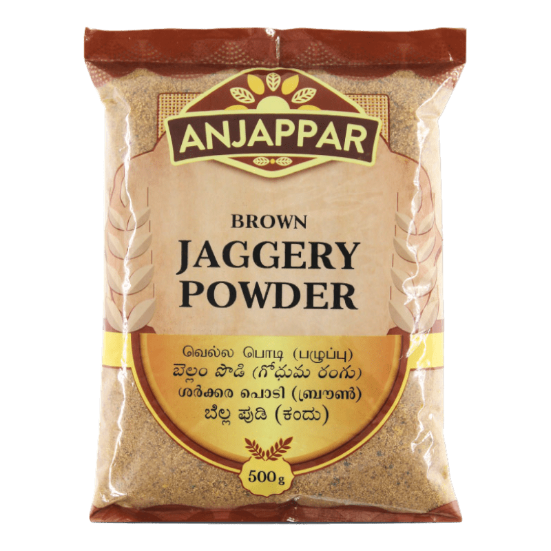 Anjappar - 500g Jaggery Rohrzuckerpulver (Braunes)