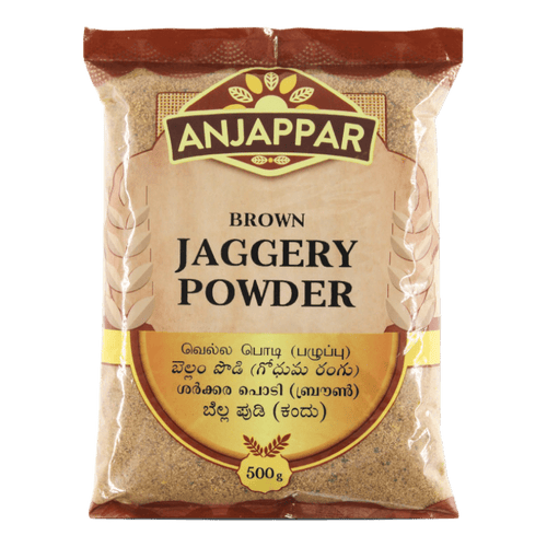 Anjappar - 500g Jaggery Rohrzuckerpulver (Braunes)