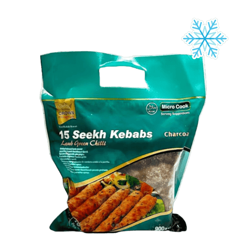 Crown – 900g Seekh Kebab Lamm, Grüne Chili, 15 Stück Halal