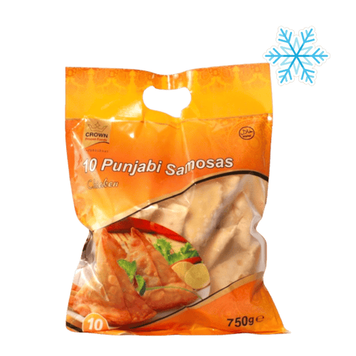 Crown - 750g (Frozen) Punjabi Samosas Chicken 10 Pieces Halal