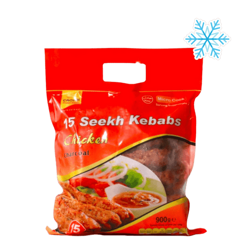 Crown - 900g (Frozen) Seekh Kebab Chicken Charcoal 15 Pieces Halal