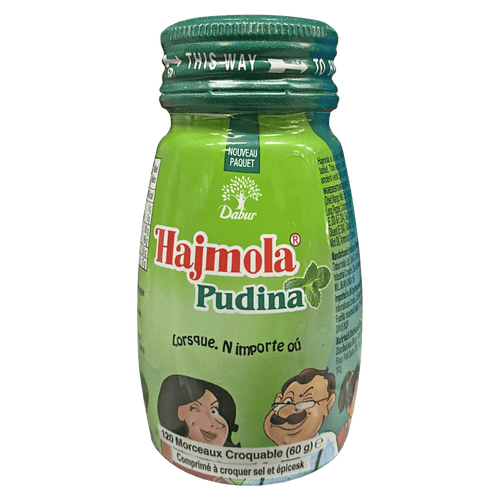 Dabur - 120 Stück Hajmola Pudina Verdauungstabletten (Minze)