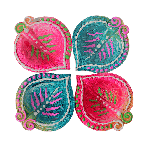 Fancy Diyas - Set of 4 (Large Multicolor)