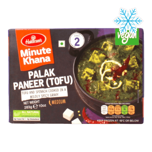 Haldiram's -283g Minute Khana Palak Panner Tofu (Mittelscharf und vegan) 2 Portionen