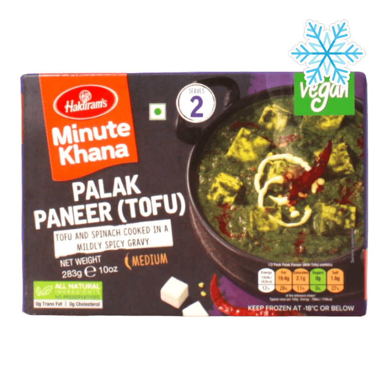 Haldiram's - 283g (Frozen) Minute Khana Palak Panner Tofu (Medium&Vegan) 2 Serves