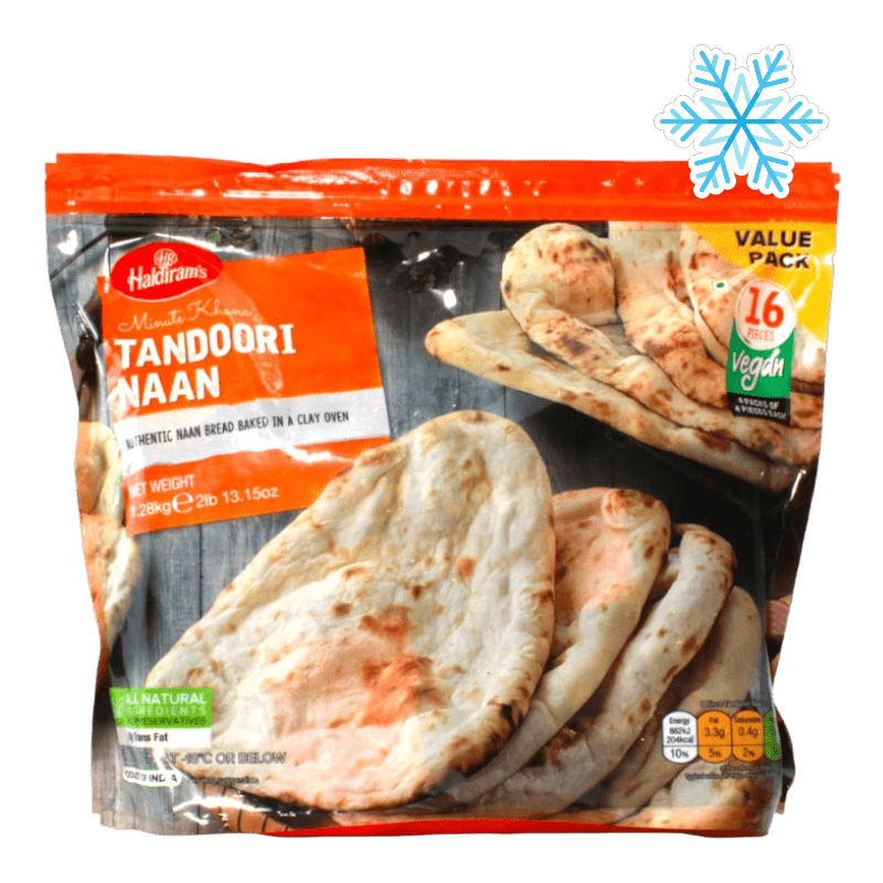 Haldiram's - 1.28kg Minute Khana Tandoori Naan (Vegan) 16 Stück