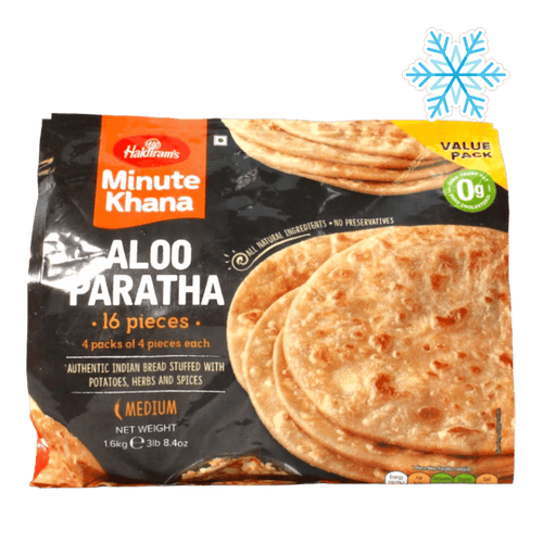 Haldiram's - 1.6kg (Frozen) Minute Khana Aloo Paratha (Medium) Value Pack 16 Pieces