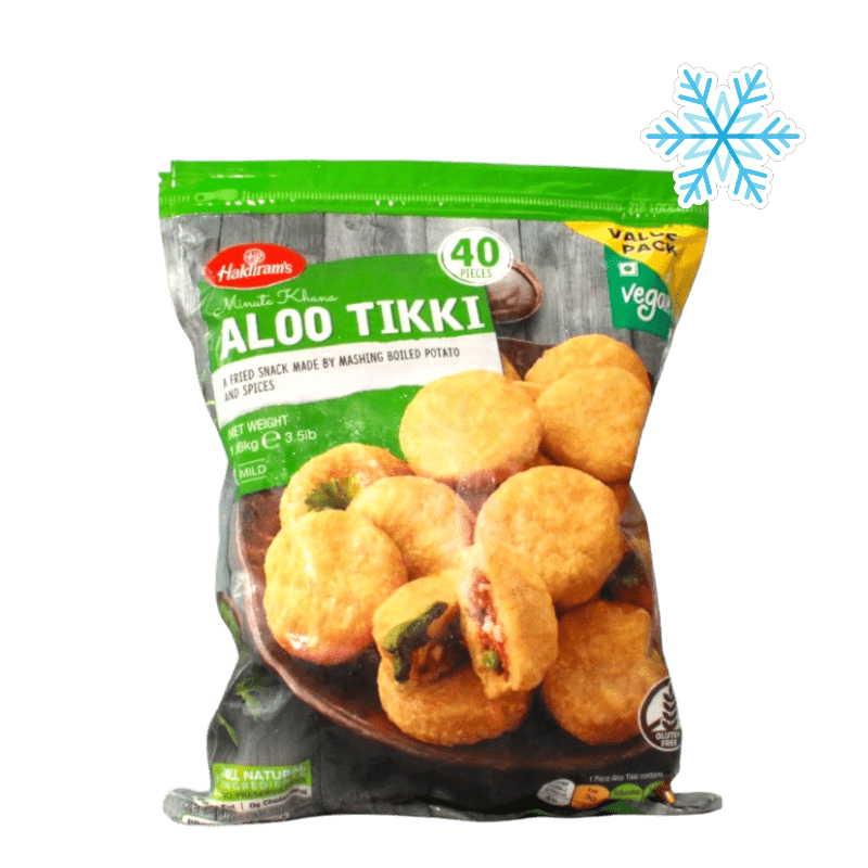 Haldiram's - 1.6kg Minute Khana aloo Tikki (Vegan) 40 Stück