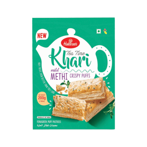 Haldiram's - 200g Tea Time Khari Mild Methi Crispy Puffs