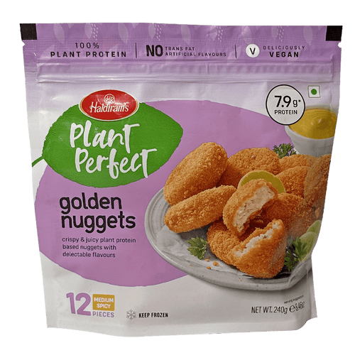 Haldiram's - 240g Plant Perfect Golden Nuggets (Mittel Scharf / Vegan) 12 Stück