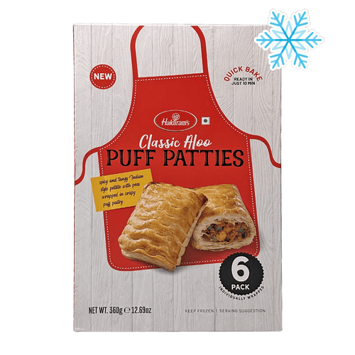 Haldiram's - 360g Klassische Aloo-Puff-Pasteten 6 Packungen