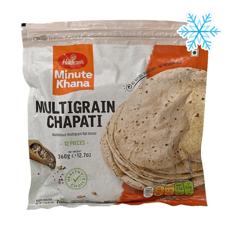 Haldiram's - 360g (Frozen) Minute Khana Chapati Multigrain 12 Pieces