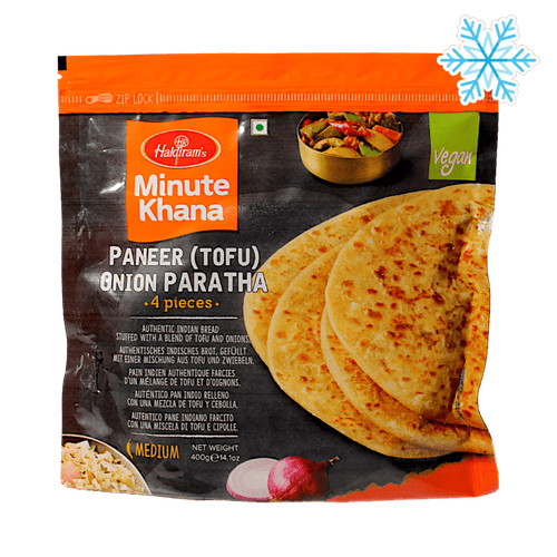 Haldiram's - 400g (Frozen) Minute Khana Paneer (Tofu) Onion Paratha 4 Pieces