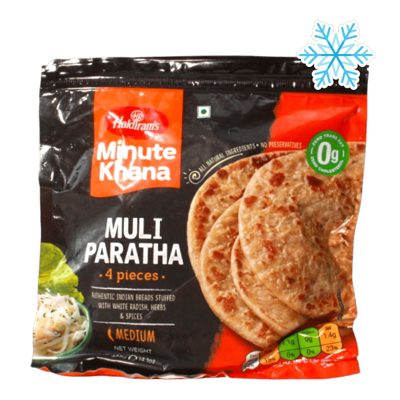 Haldiram's - 400g (Frozen) Minute Khana Muli Paratha (Medium) 4 Pieces