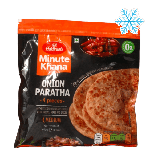 Haldiram's - 400g Minute Khana Zwiebel Paratha (Mittelscharf) 4 Stück