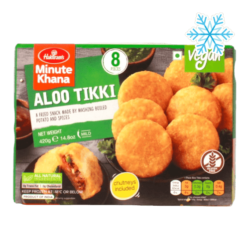 Haldiram's - 420g Minute Khana aloo Tikki (Vegan) 8 Stück