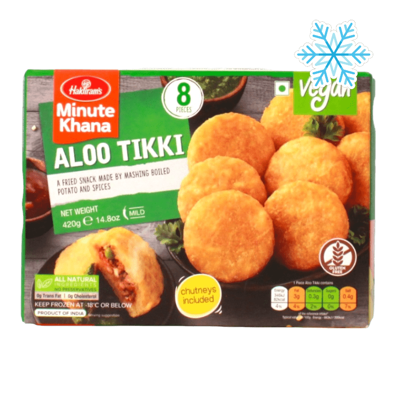 Haldiram's - 420g Minute Khana aloo Tikki (Vegan) 8 Stück