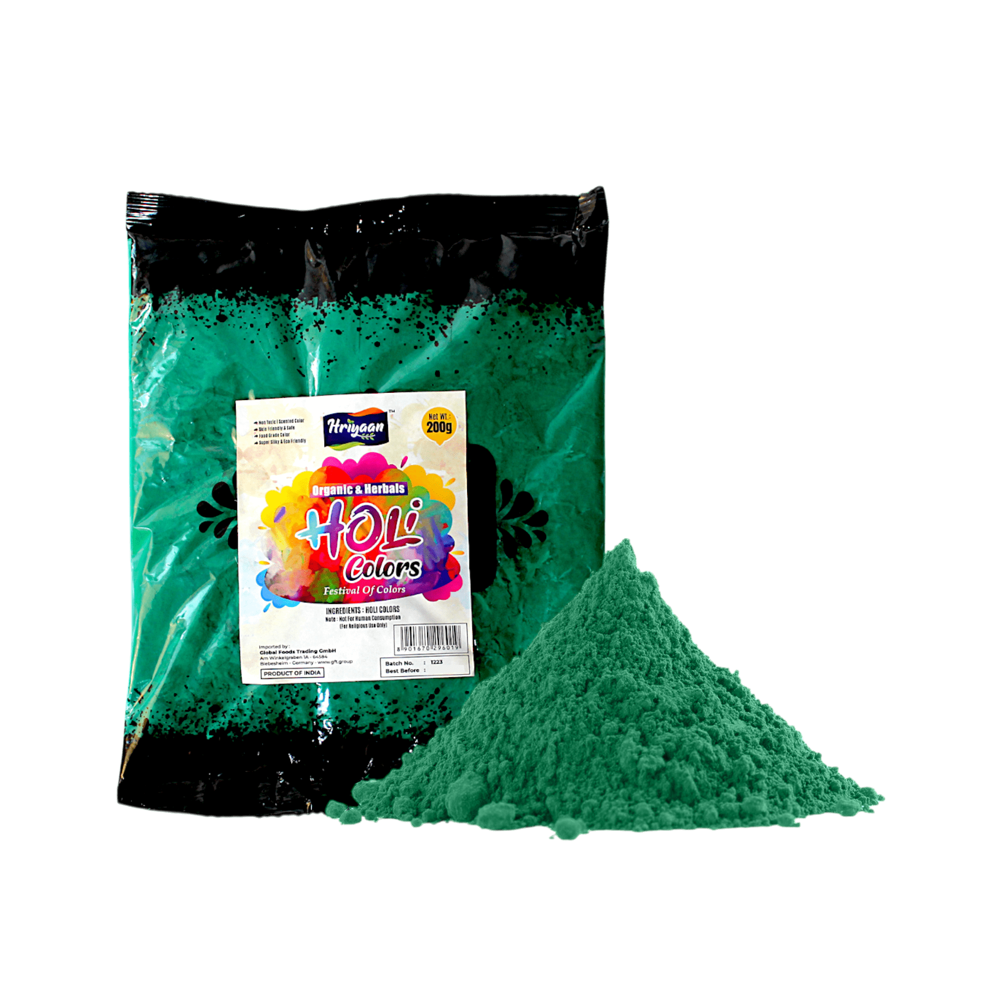 Holi Color - 200g Dark Green Organic Color Powder