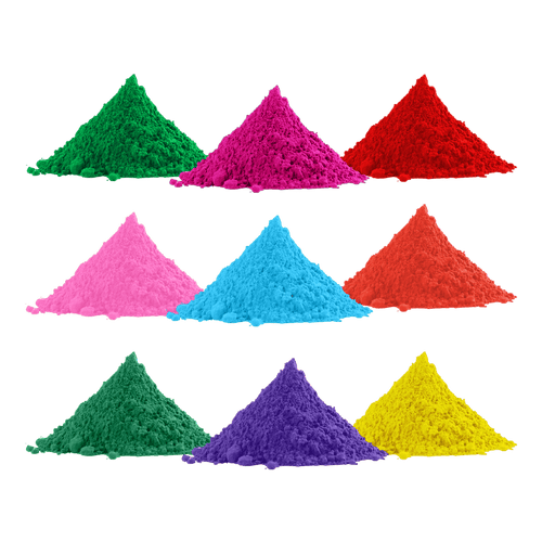 Holi Farbe - Farbmischung Organisch Pulver (9 Farben) 