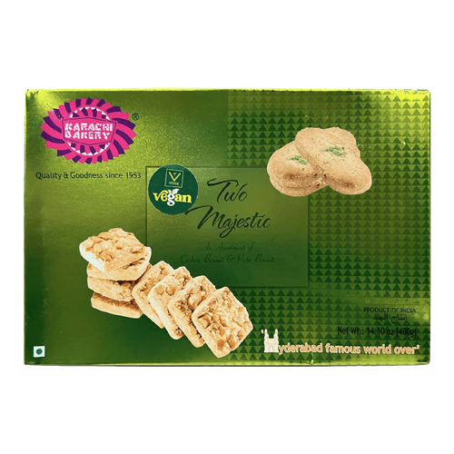 Karachi Bakery - 400g Vegan Two Majestic (Cashew Biscuit & Pista Biscuit)