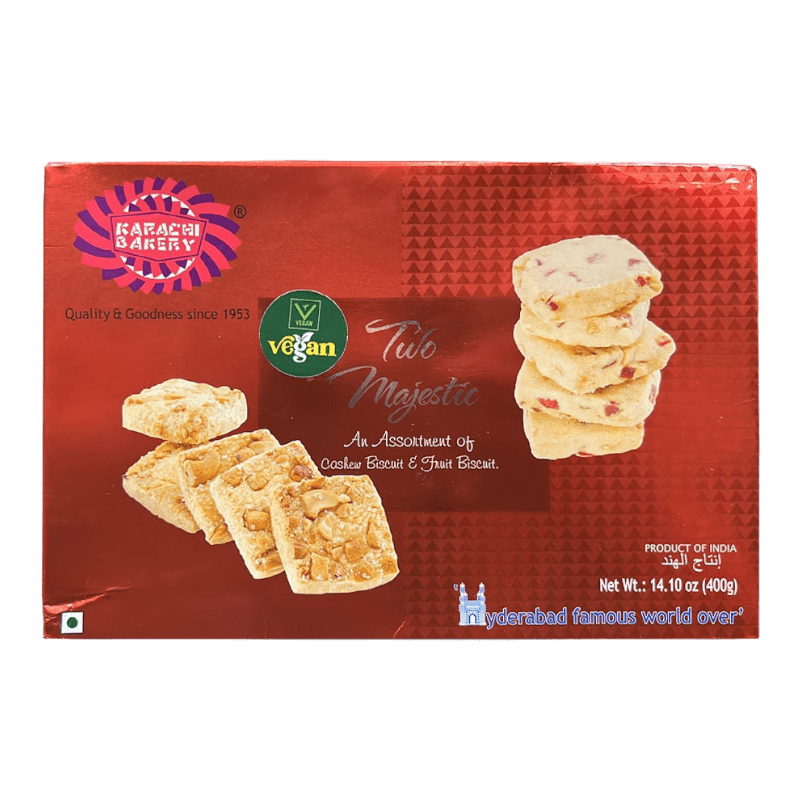 Karachi Bakery - 400g Vegan Two Majestic (Cashew Biscuits &amp; Fruit Biscuits)