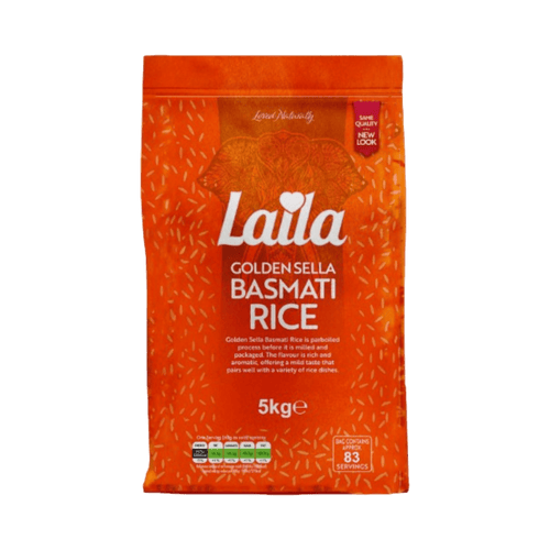 Laila - 5kg Golden Sella Basmati Rice (BBd 30/11/2024)