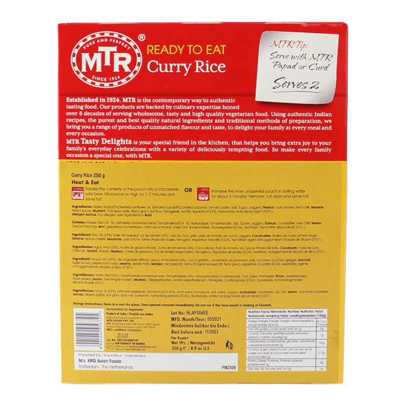 MTR - 250g Curry/Tamarindenreis RTE