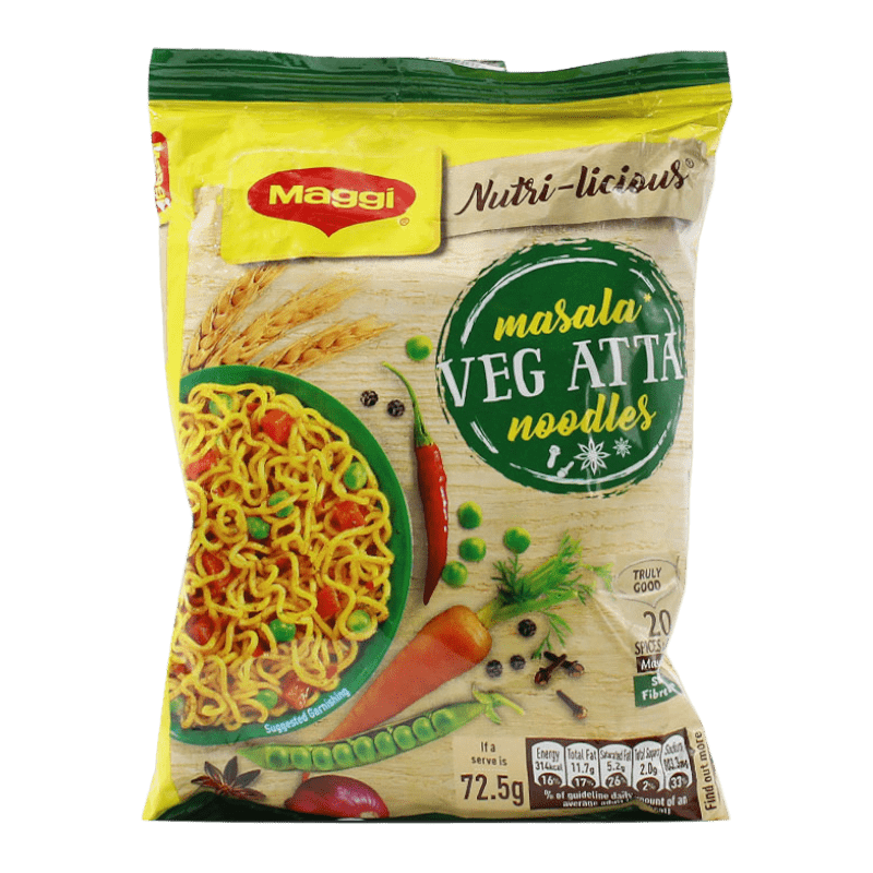 Maggi - 72.5g Masala Veg Atta Noodles (BBD 19/08/2024)