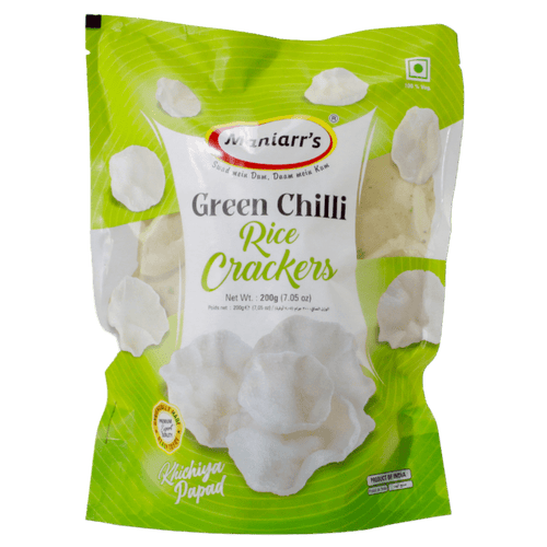 Maniarr's - 180g Green Chili Knoblauch Khichiya Papad (MHD 01/11/2024)