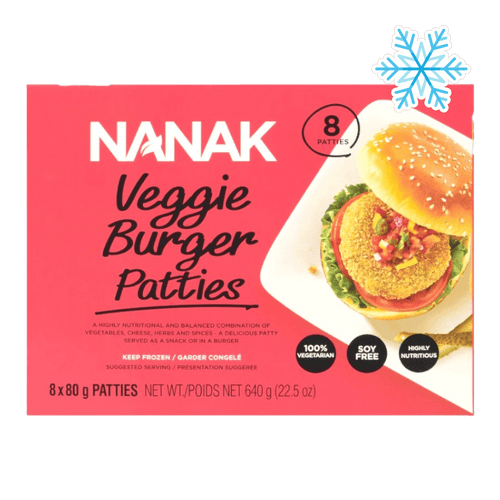 Nanak - 640g (Frozen) Veggie Burger Patties 8 Pieces (BBD 07/08/2024)