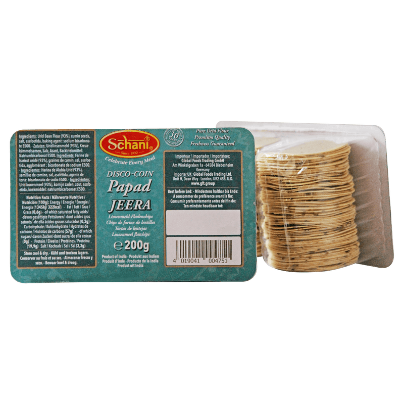 Schani - 200g Disco Münze Jeera Papad