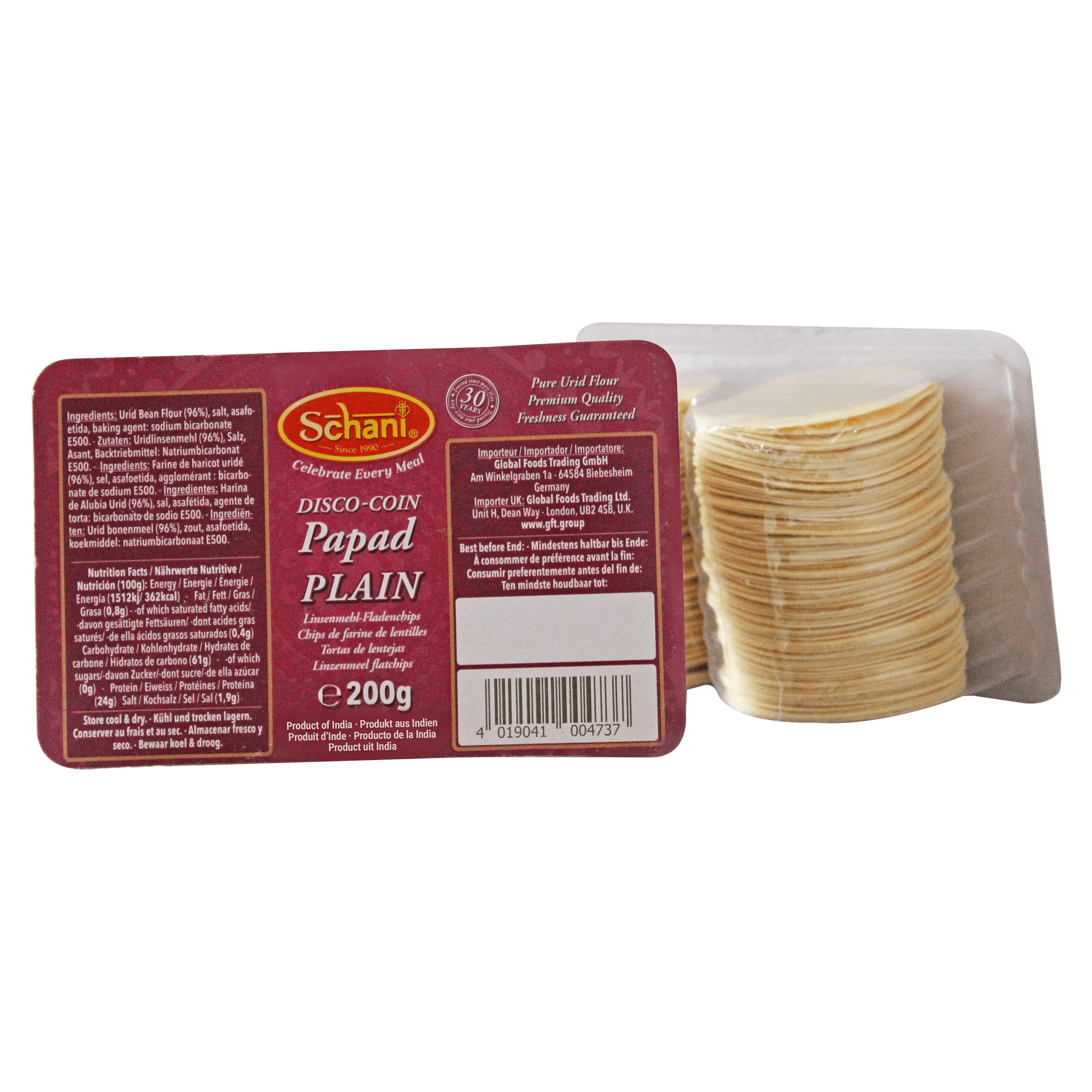 Schani - 200g Disco Münze Natur Papad