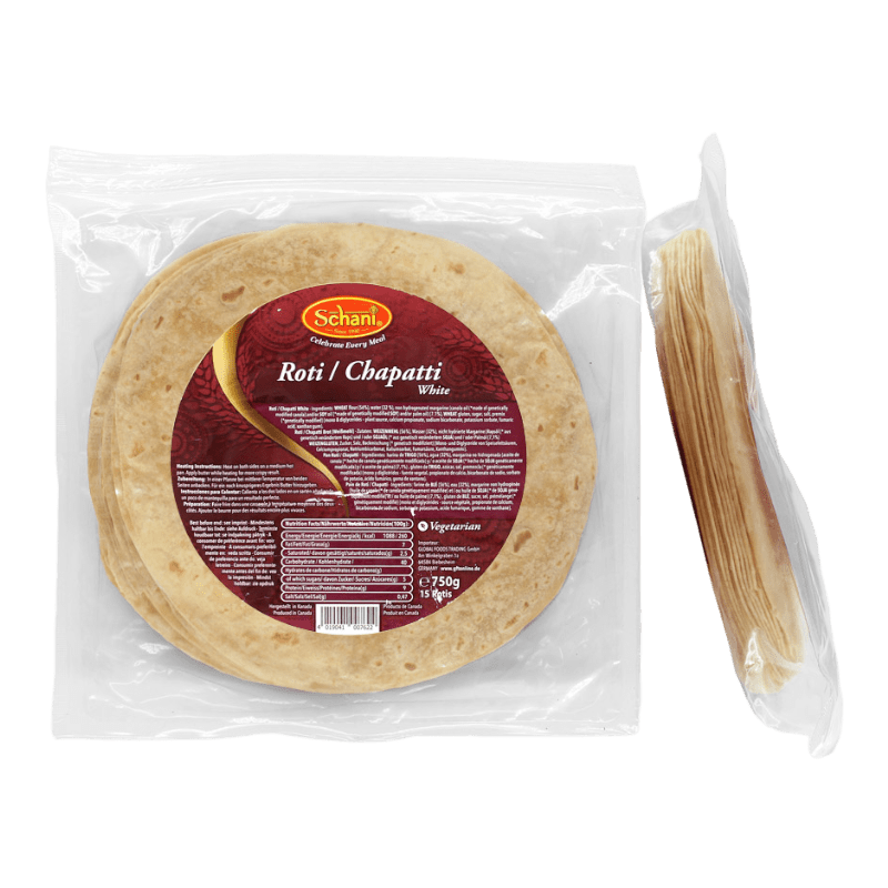 Schani - 750g Roti/Chapatti Fladenbrot weiß 15 Stück