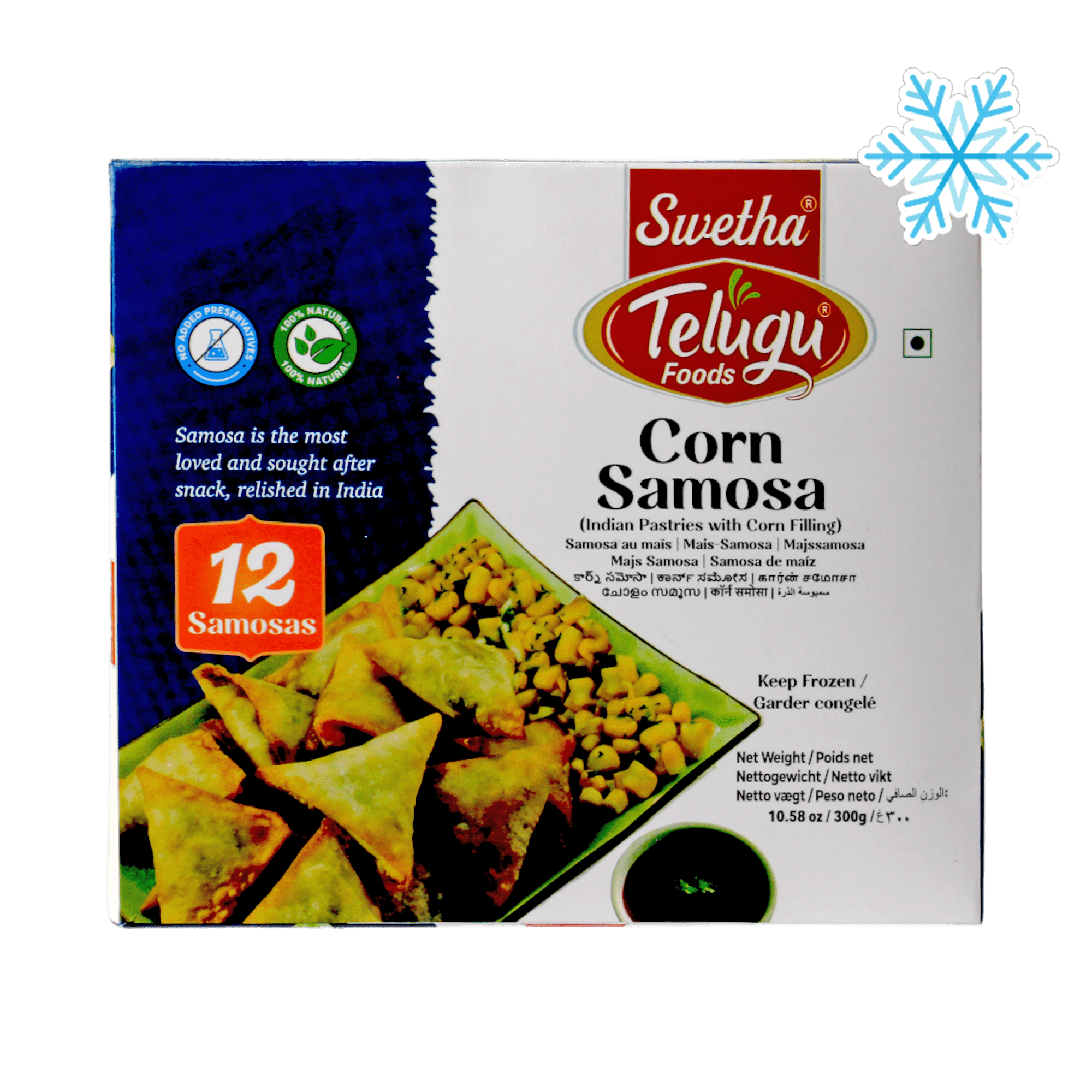 Telugu - 300g (Frozen) Corn Samosa 12 Pieces