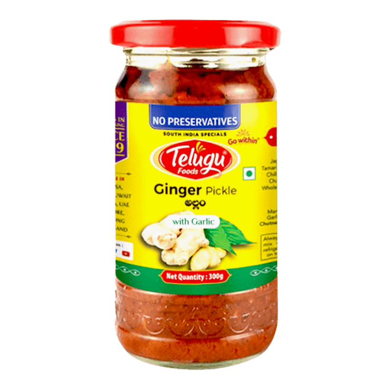 Telugu - 300g Ingwer Pickle mit Knoblauch