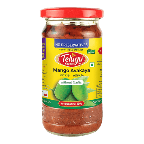 Telugu - 300g Mango Avakaya Pickle ohne Knoblauch