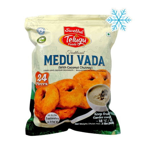 Telugu - 908g (Gefroren) Medu Vada 24 Stück mit Kokosnuss-Chutney