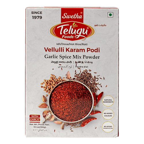 Telugu - 100g Vellulli Karam Pondi (mit Knoblauch)