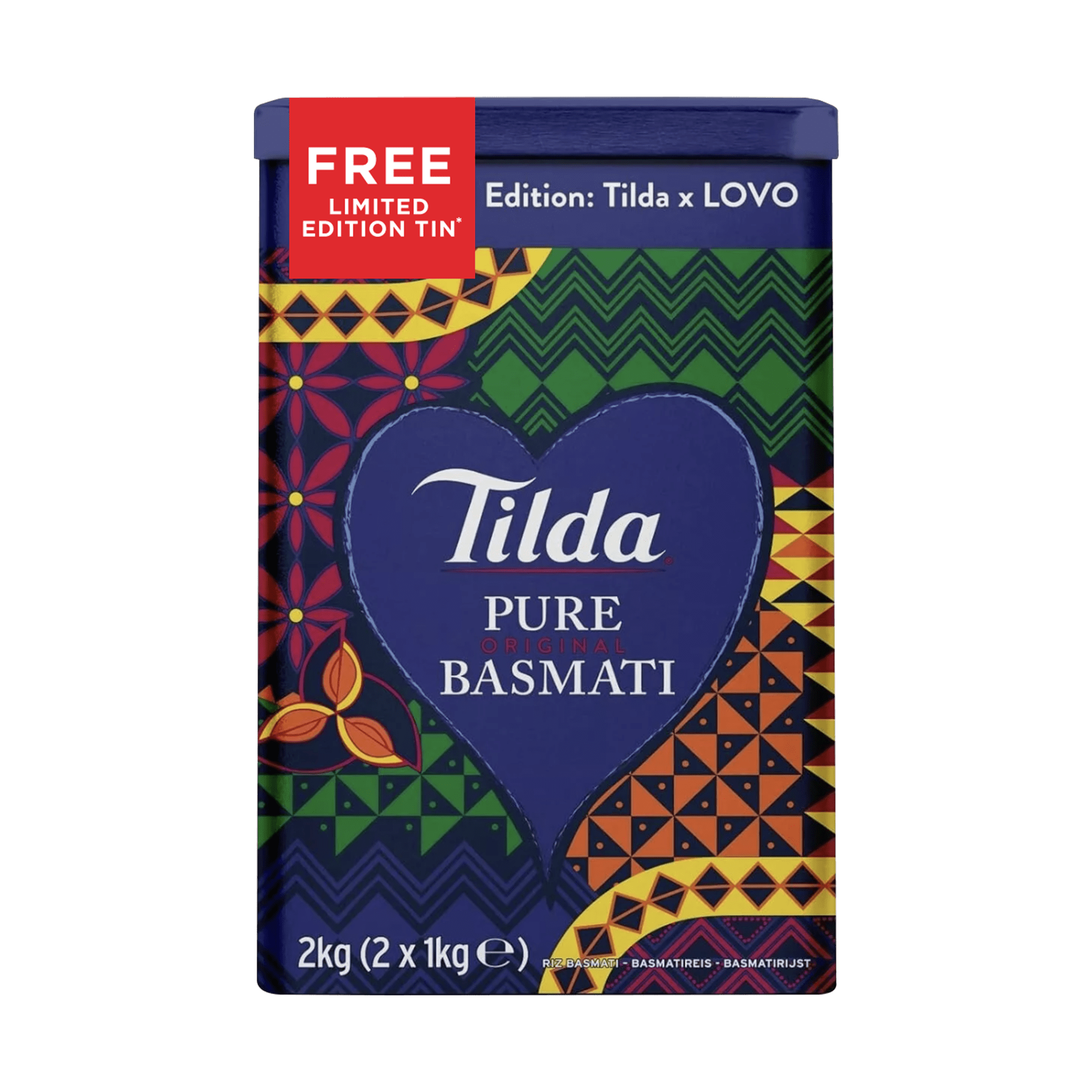 Tilda - 2kg Pure Original-Basmati-Reis (Dose in limitierter Auflage)